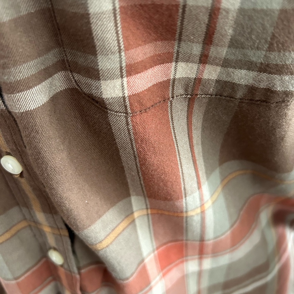 Lauren jeans Ralph Lauren Brown and Orange Plaid Shirt Women’s size M used - Picture 3 of 16